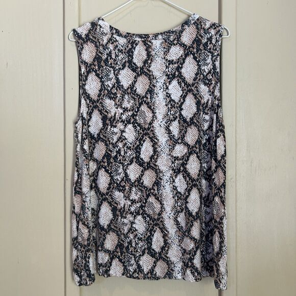 Bibi Womens Top Medium Snakeskin Sleeveless Stretch Comfort Concert Event USA - Picture 2 of 7